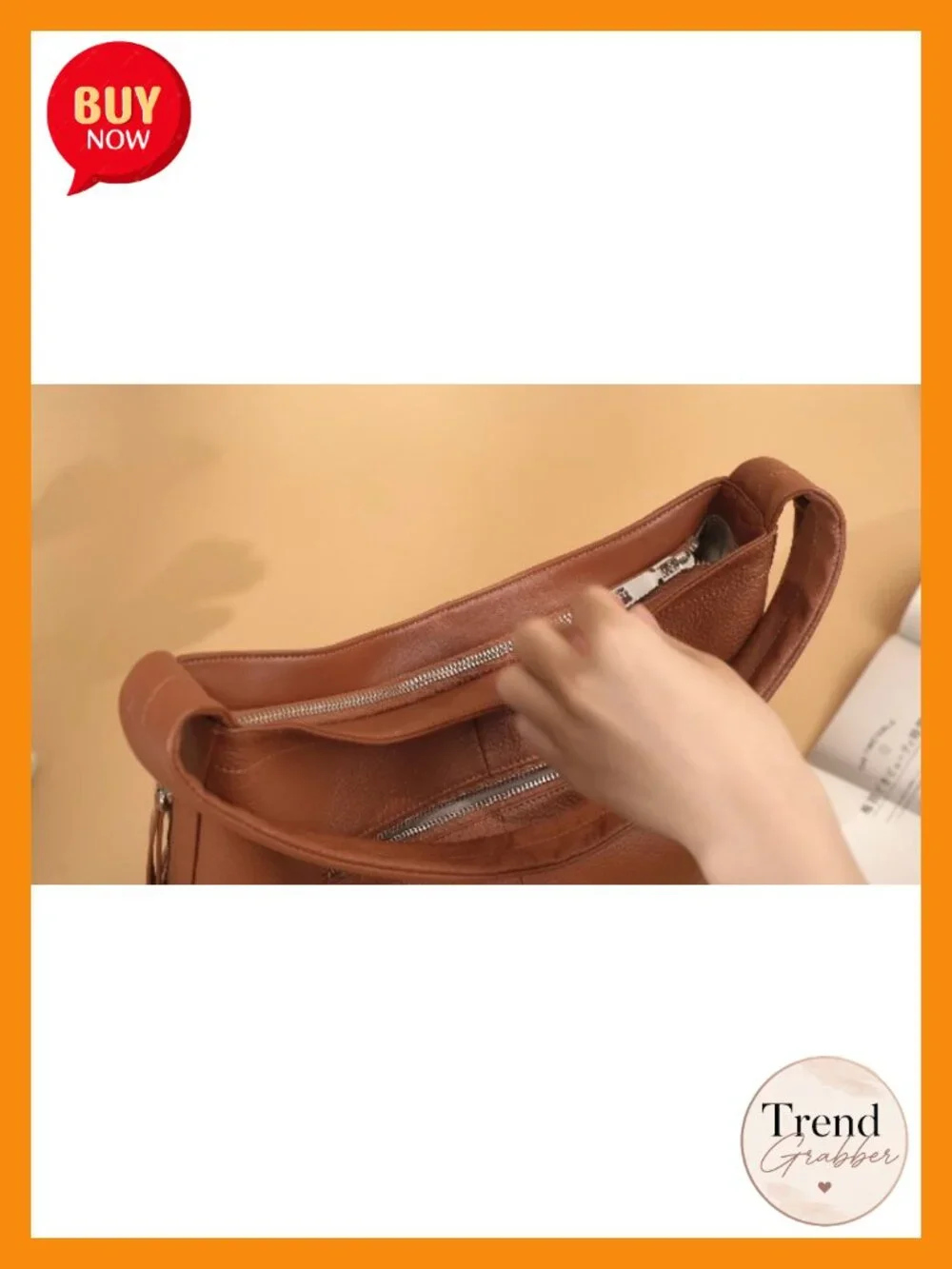 Genuine Leather Hobo Bag Crossbody Purse Work Tote Shoulder Handbag with 2
